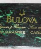 Bulova scheda di garanzia colore verde New Old Stock